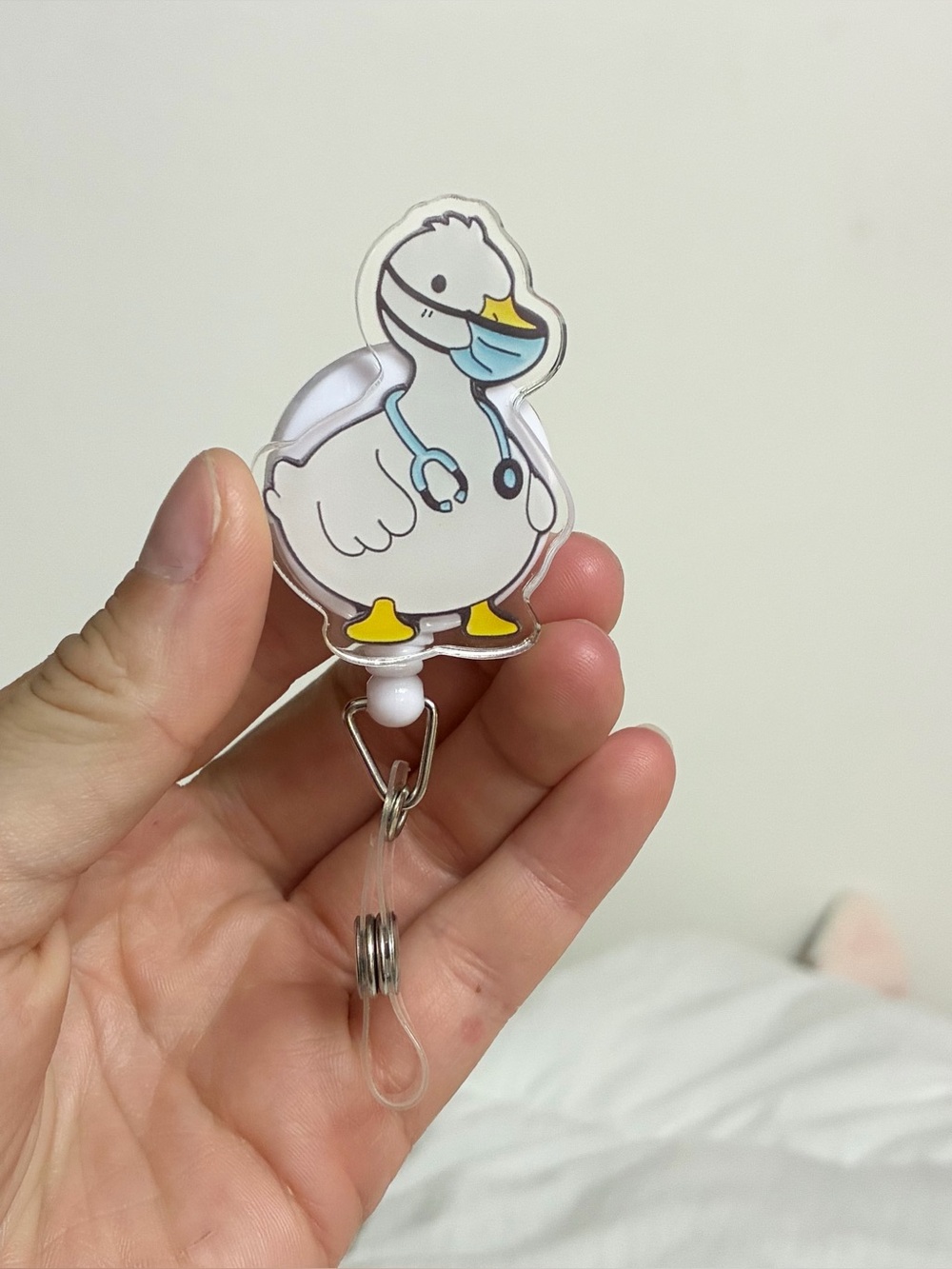 Cute Duck Nurse Badge Reel